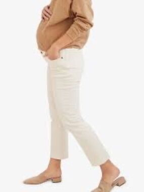 HATCH Collection The Straight Leg Maternity Jean Cream 29